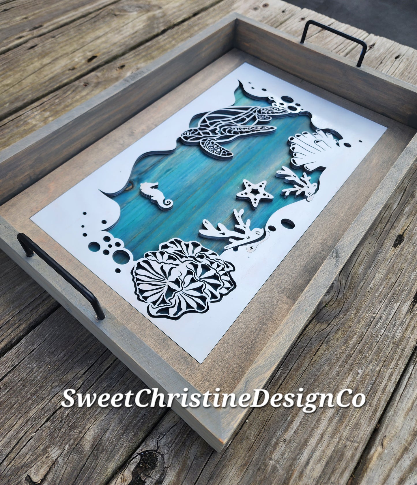 Serving tray with Sea Turtle design