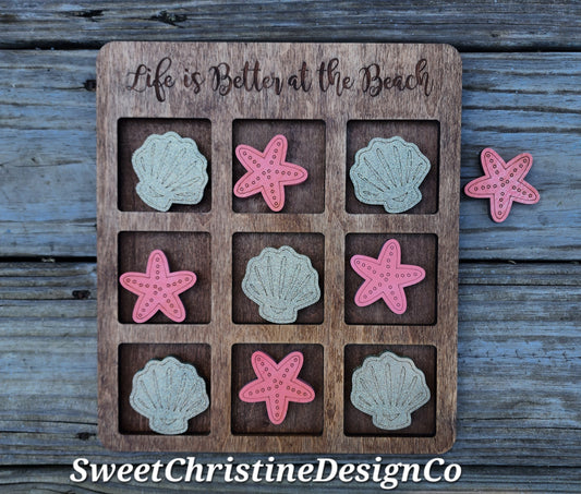 Tic tac toe "Life is Better at the Beach"