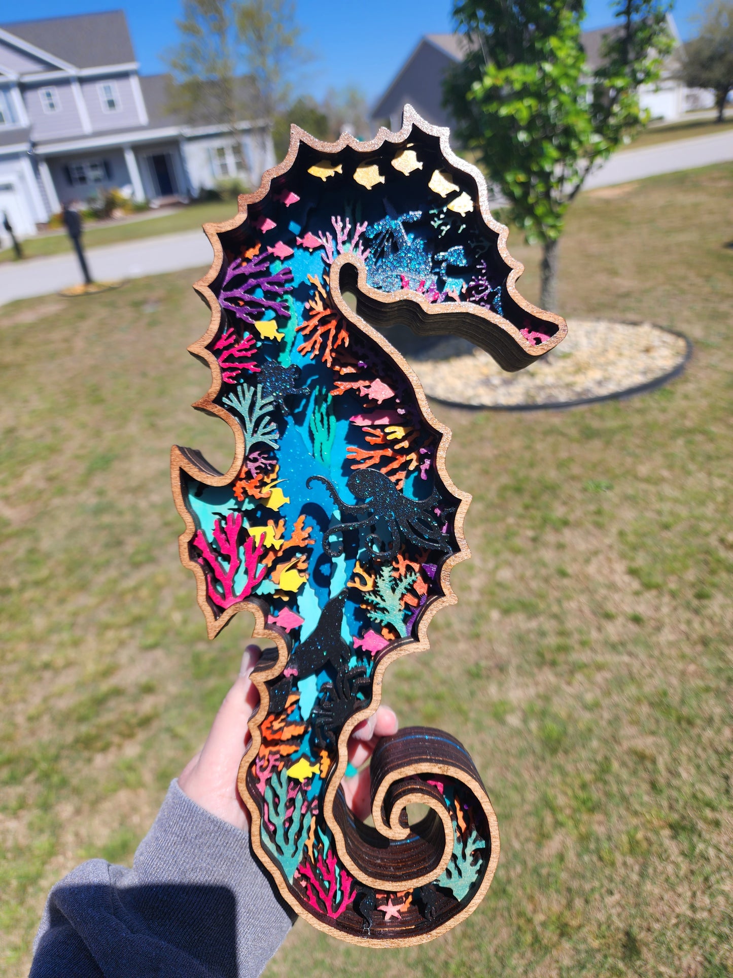 Seahorse Layered Wall Art