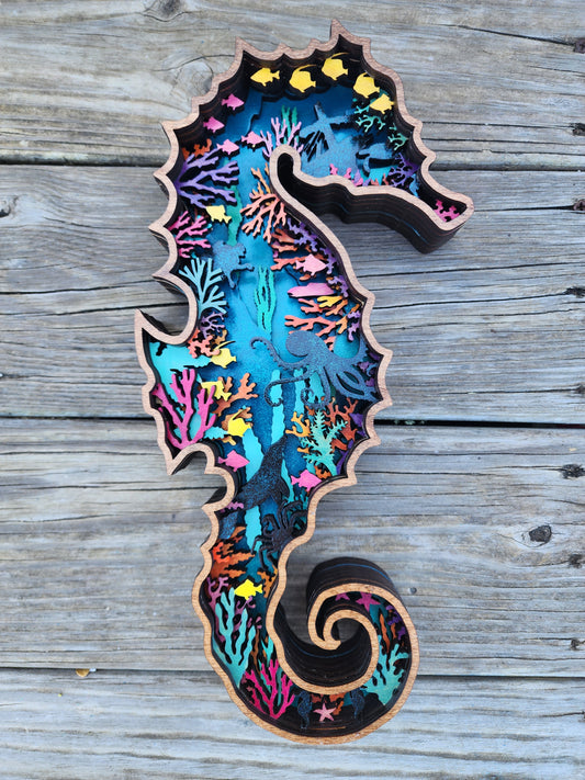 Seahorse Layered Wall Art