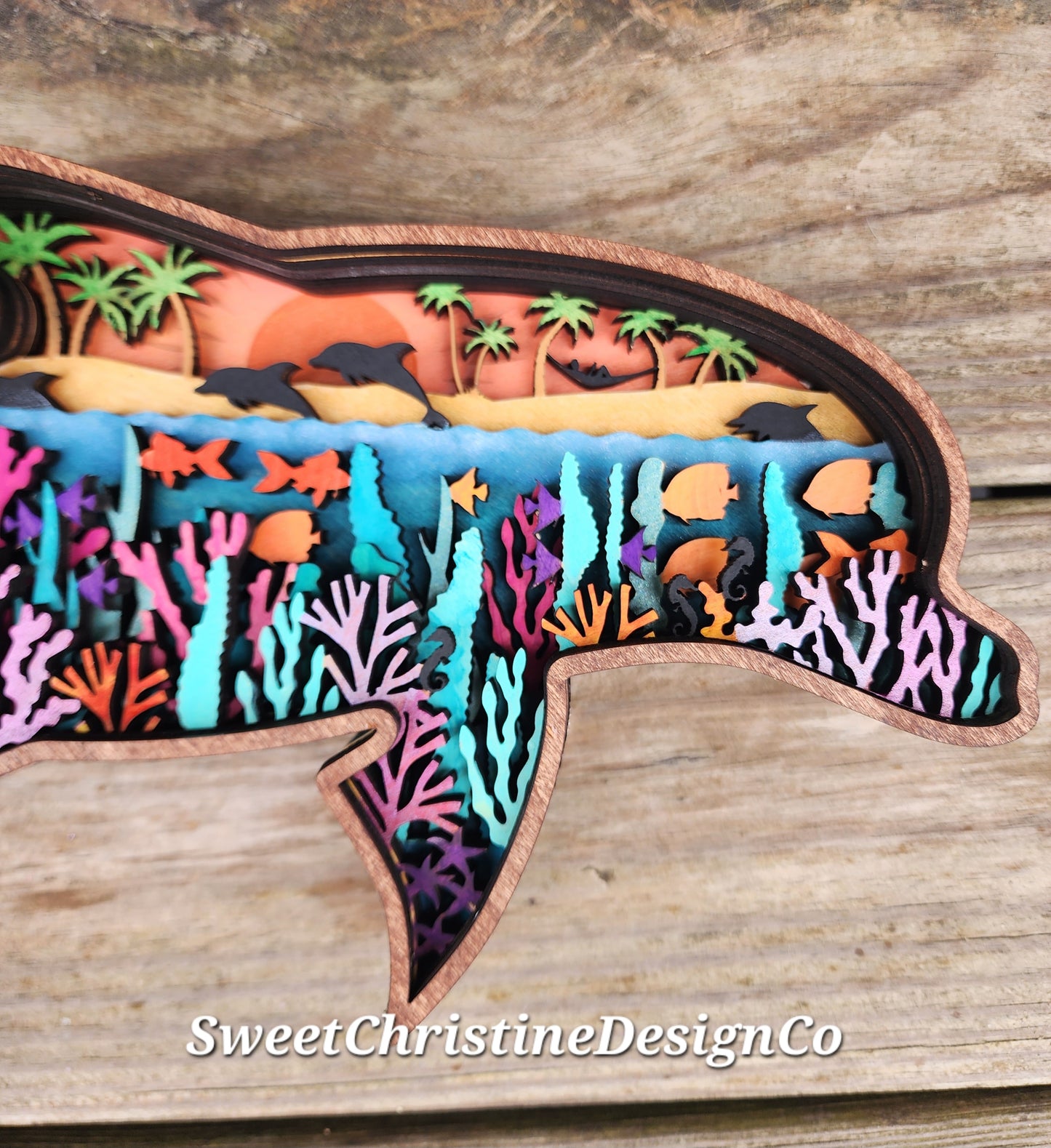 Dolphin - layered wall art