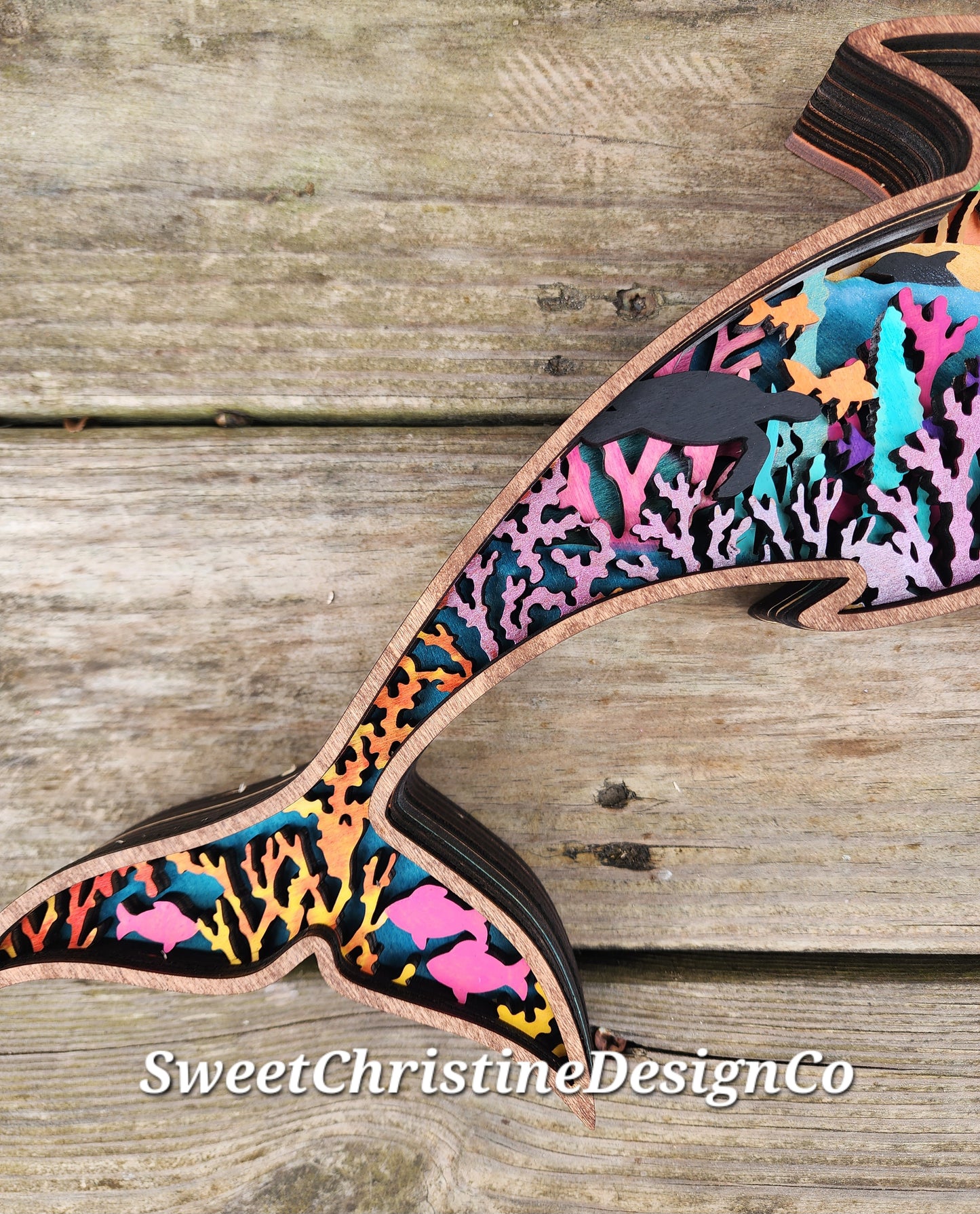 Dolphin - layered wall art