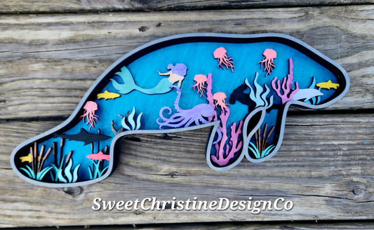 Manatee layered wall art