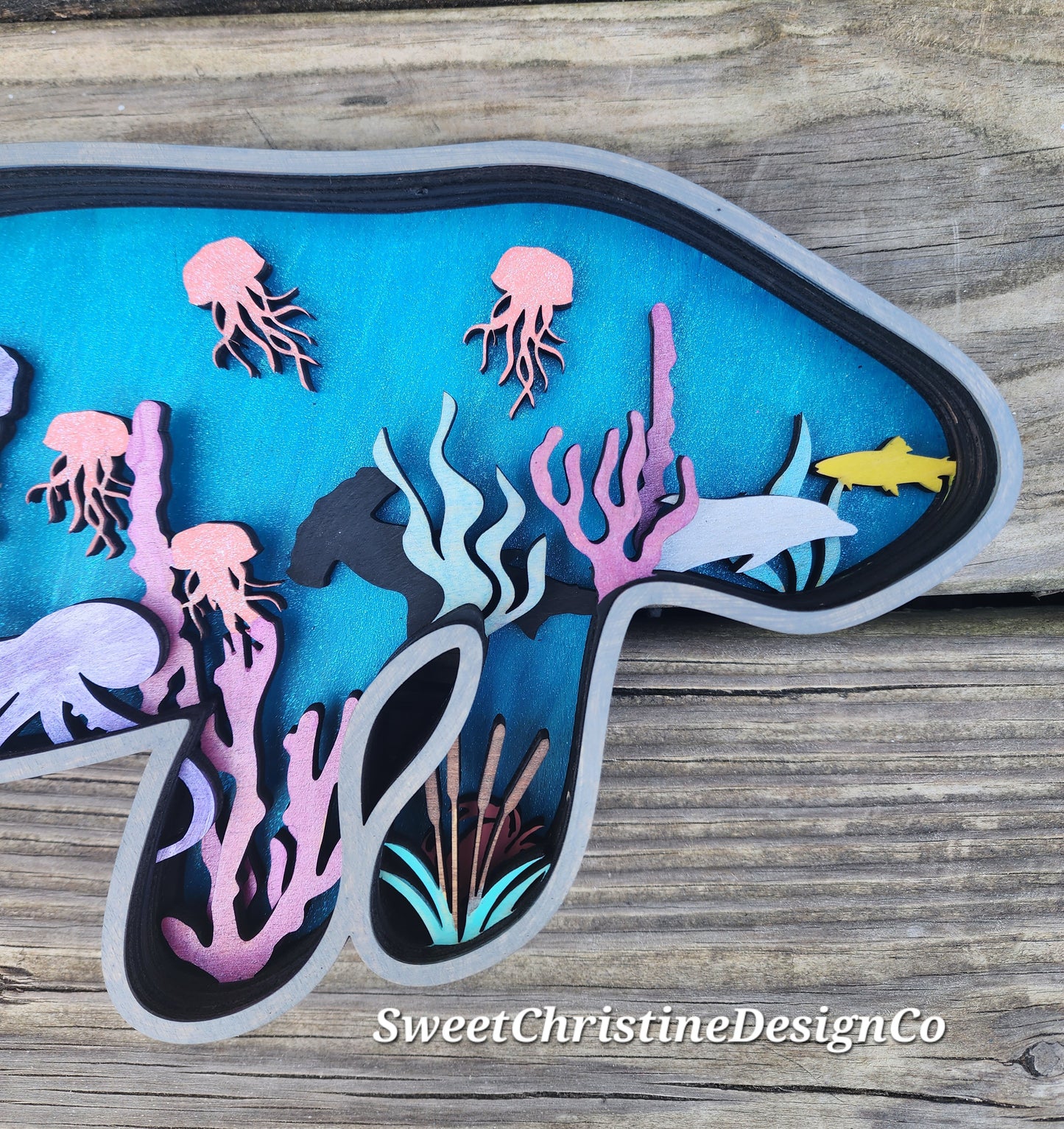 Manatee layered wall art