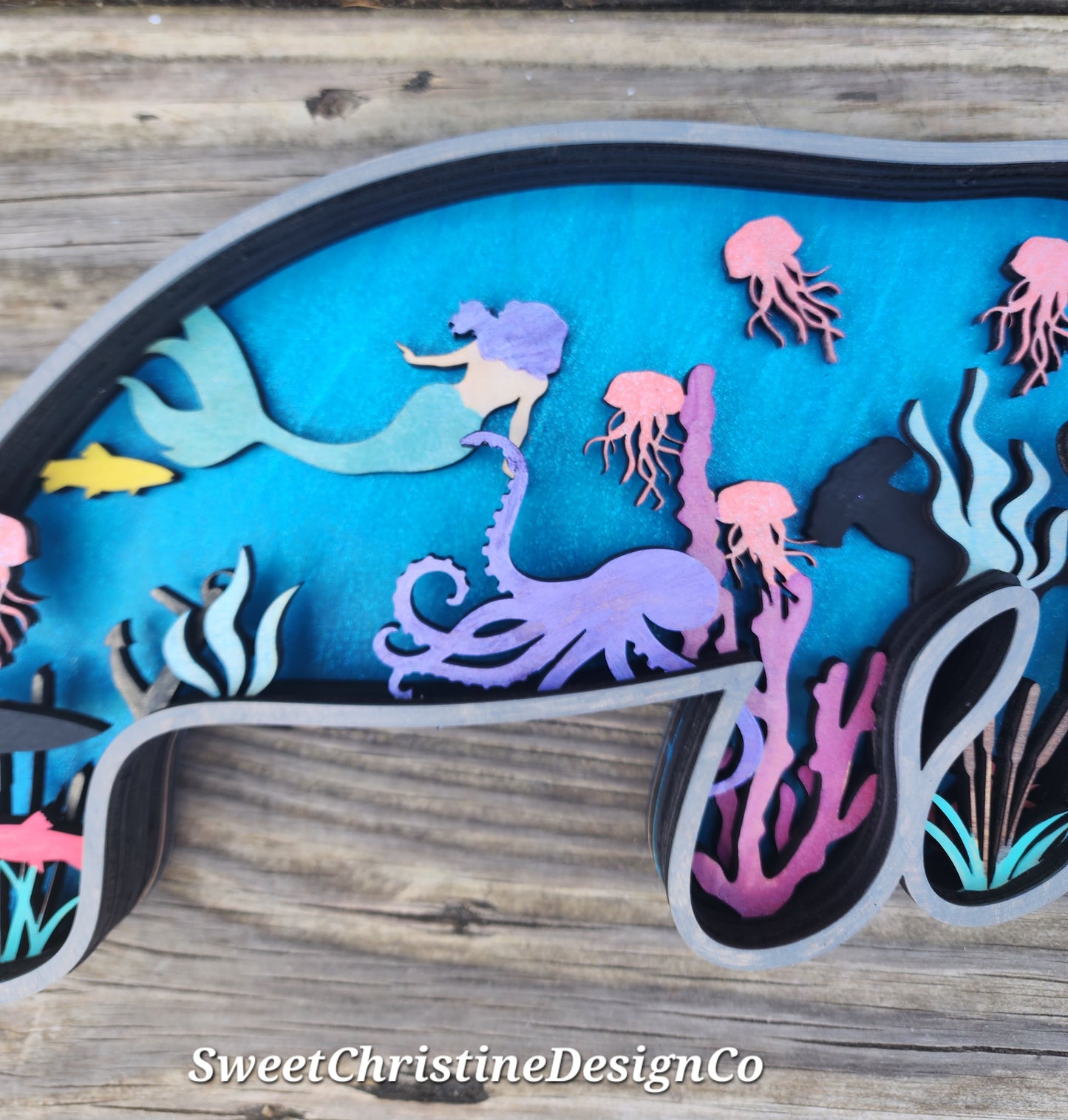 Manatee layered wall art