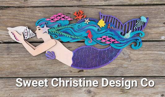 Singing Mermaid Wall Art - Purple