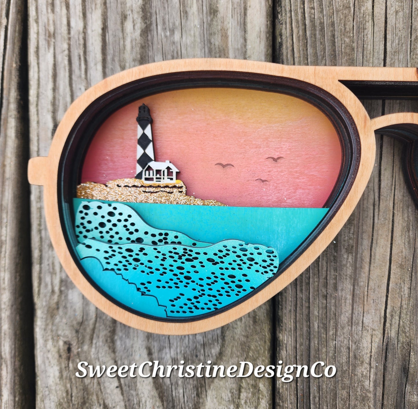 Sunglasses art featuring Cape Lookout and Shackleford Banks