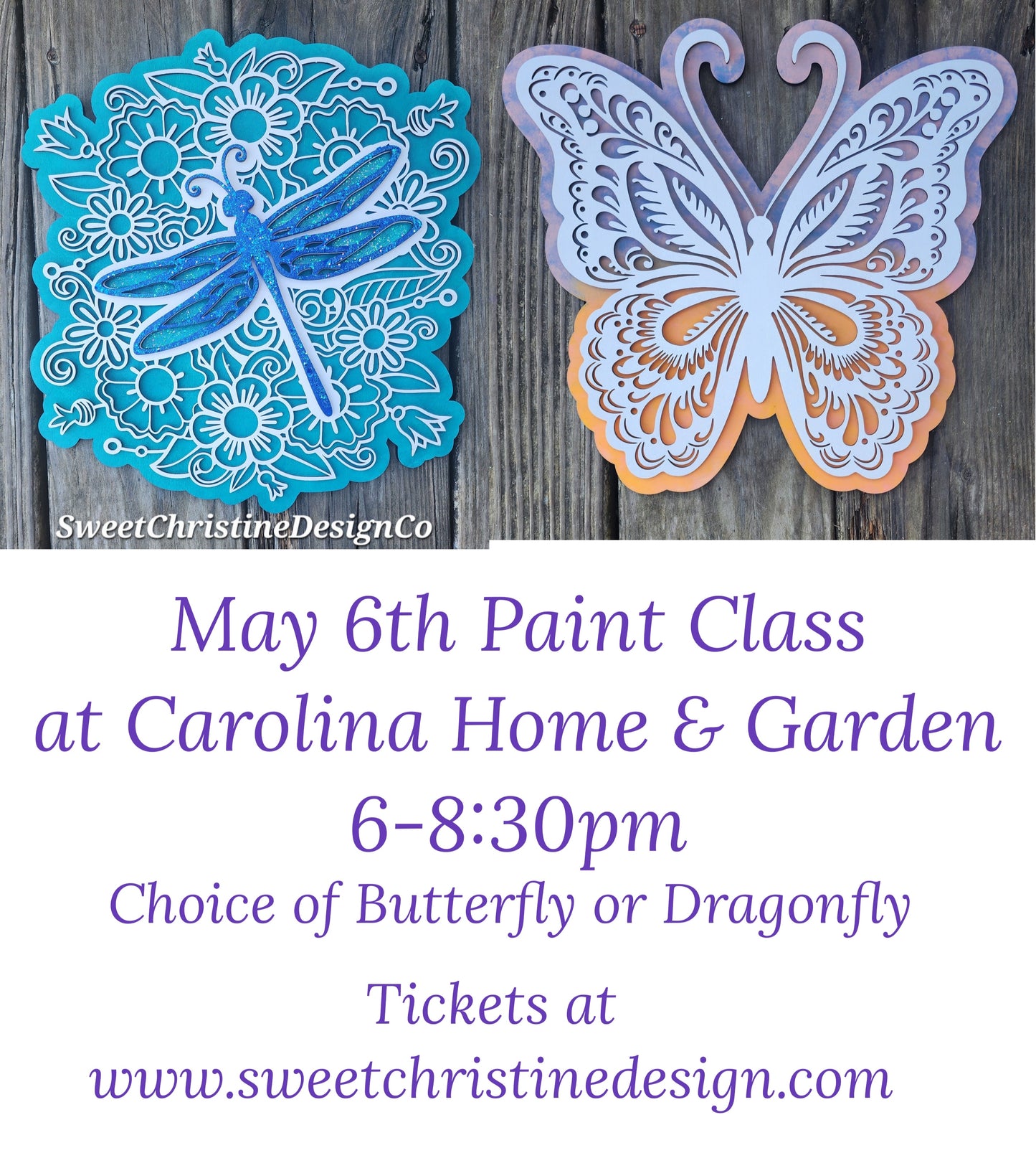 May 6th Paint Class : Butterfly OR Dragonfly