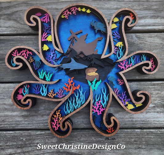 Layered Octopus Wall Art