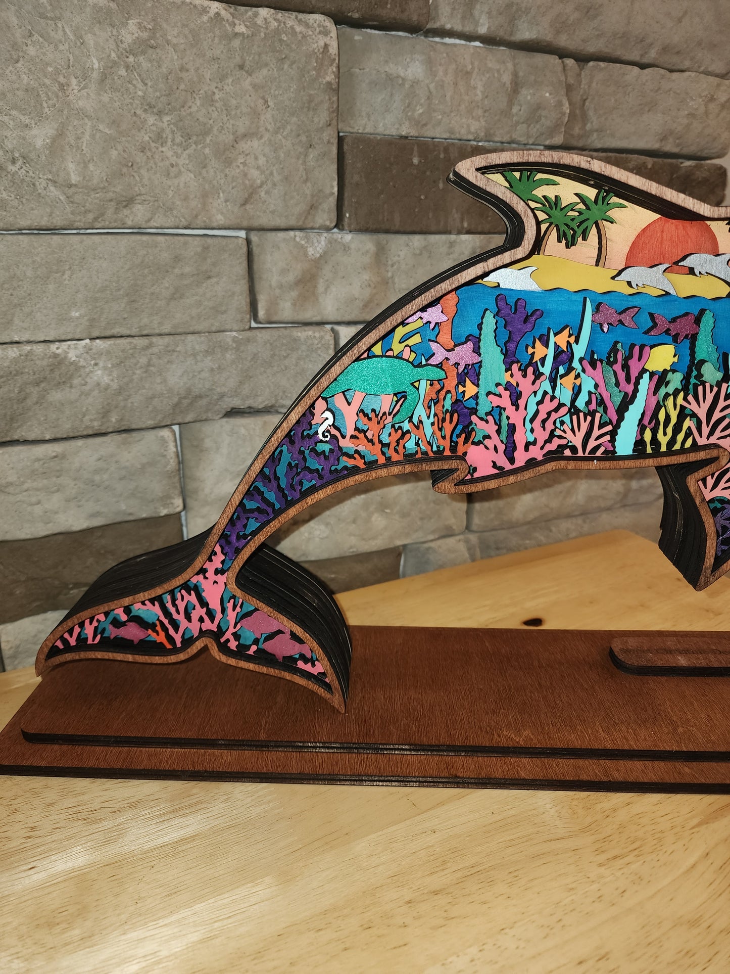 Dolphin - layered wall art