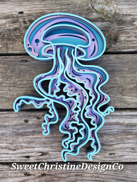 Jellyfish Wall Art - layered