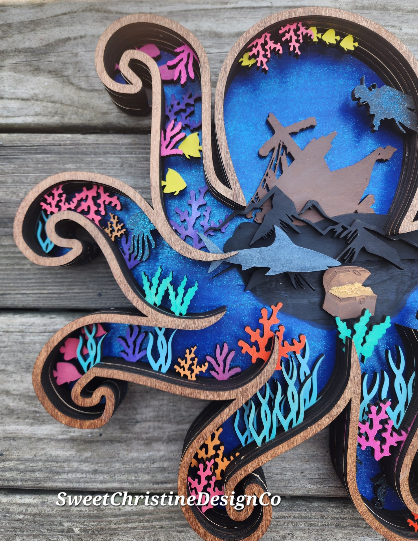 Layered Octopus Wall Art