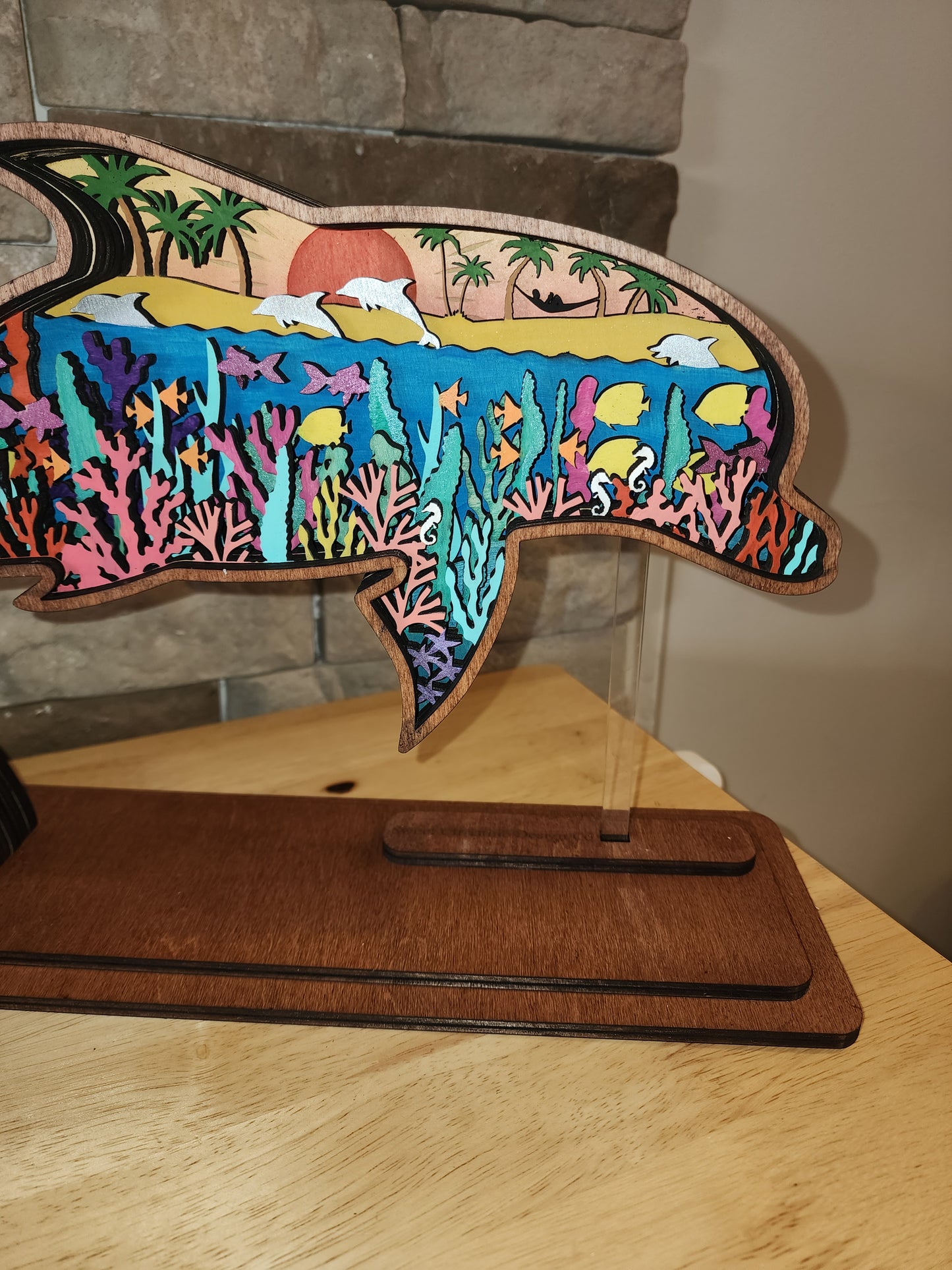 Dolphin - layered wall art