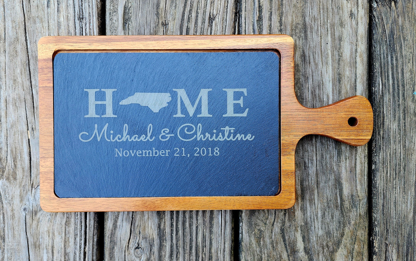 Personalized Slate & Wood cutting board
