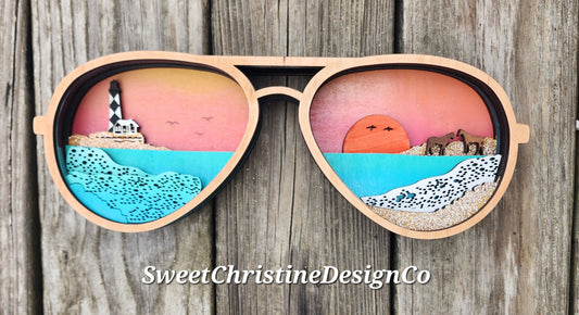 Sunglasses art featuring Cape Lookout and Shackleford Banks