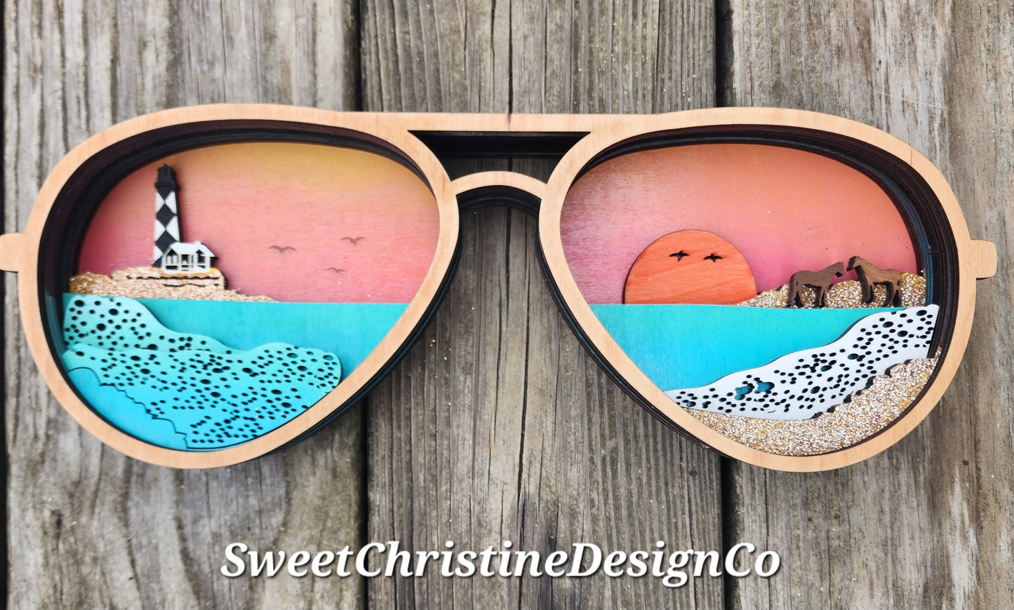 Sunglasses art featuring Cape Lookout and Shackleford Banks