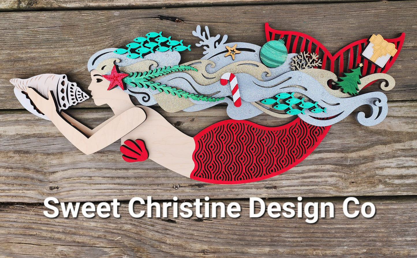 Christmas themed Singing Mermaid