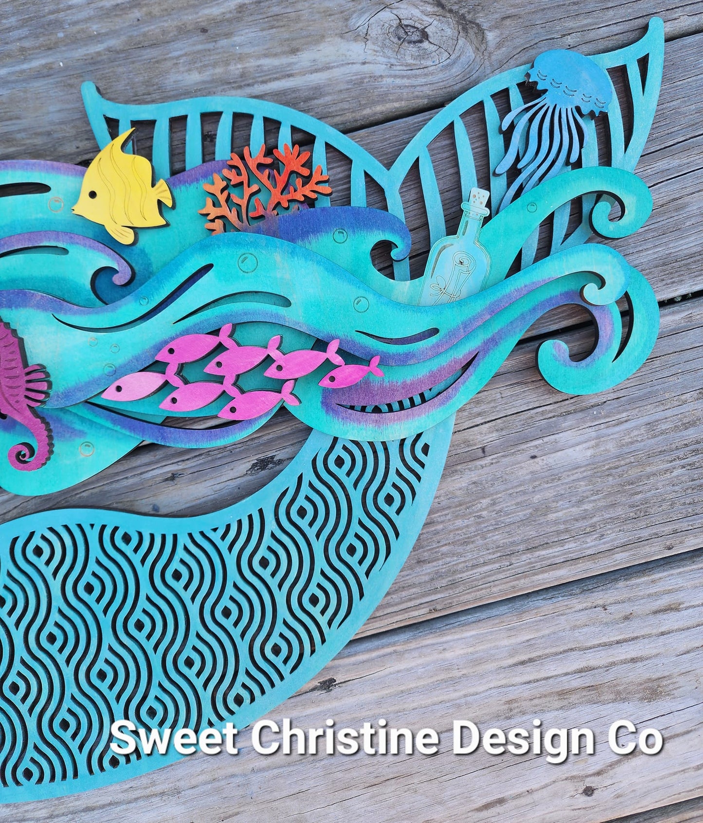Singing Mermaid Wall Art - Turquoise