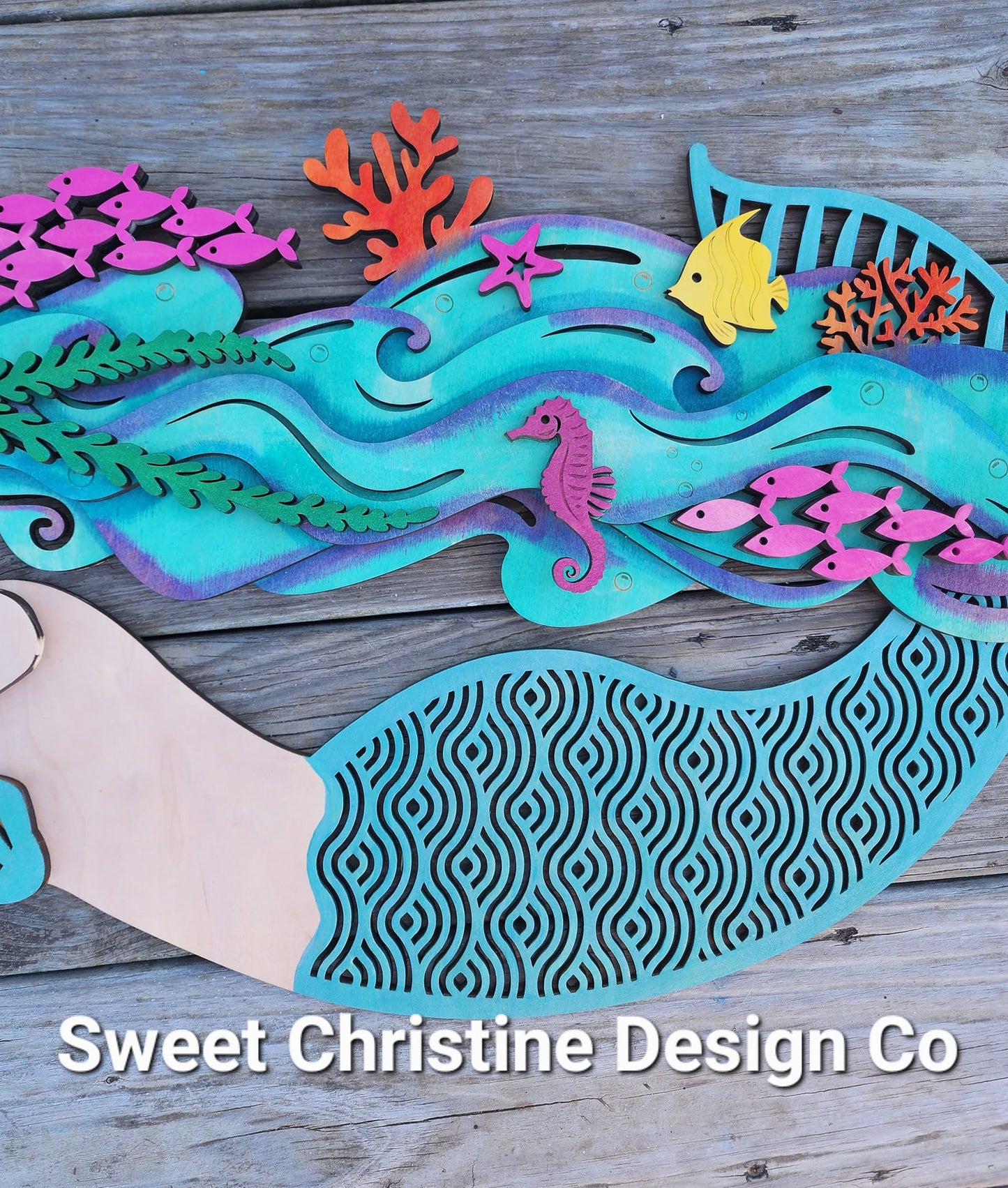 Singing Mermaid Wall Art - Turquoise