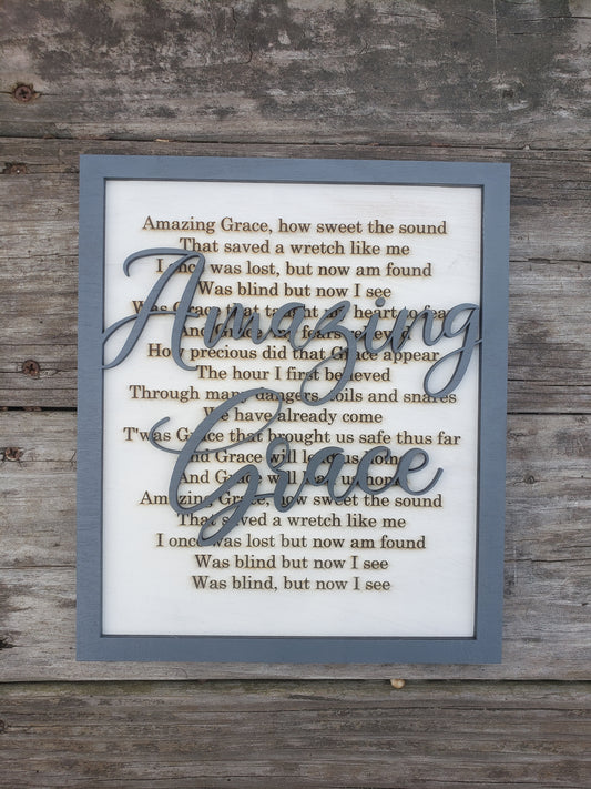 Amazing Grace Song Plaque