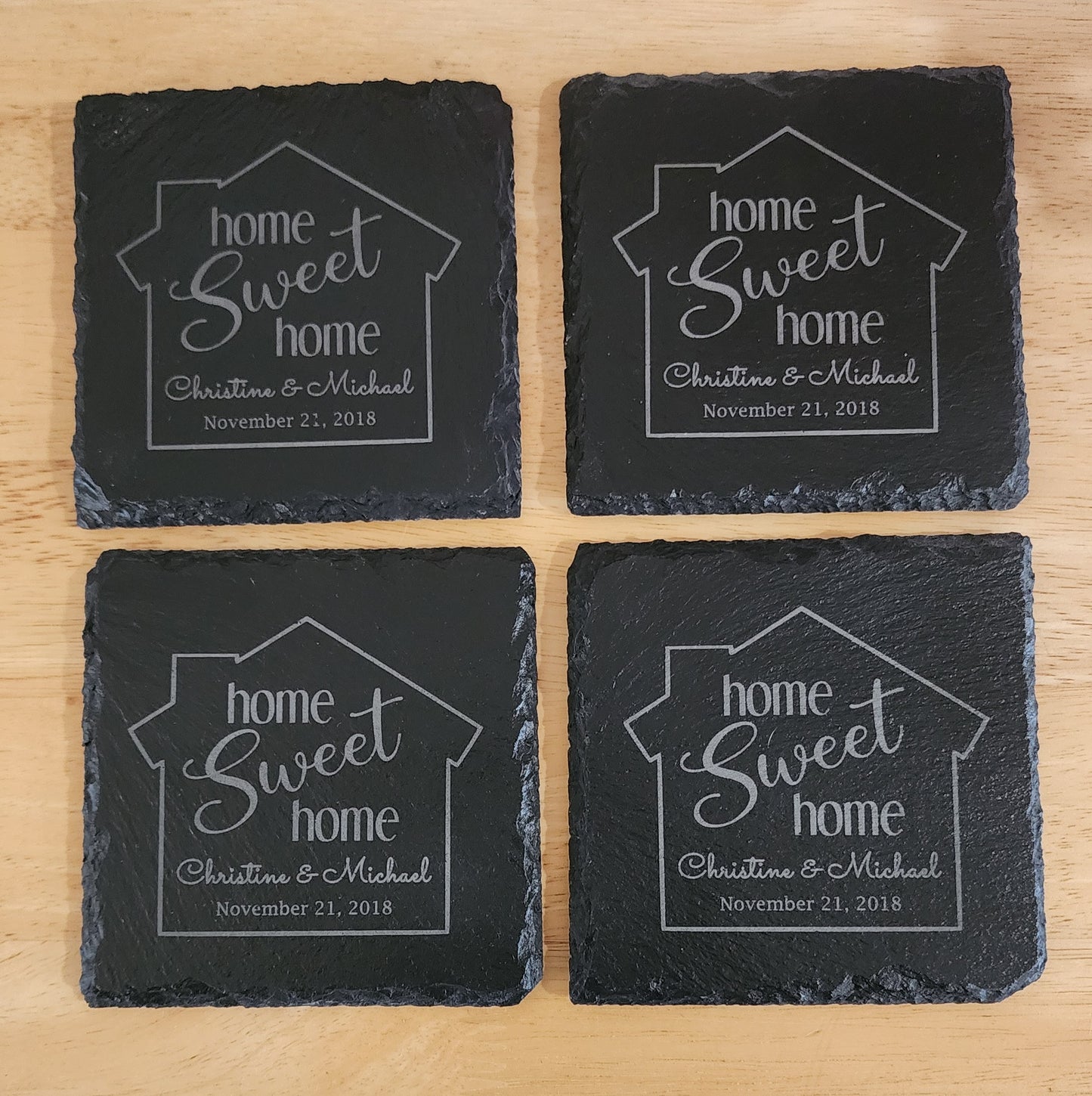 Personalized slate coaster (set of 4)