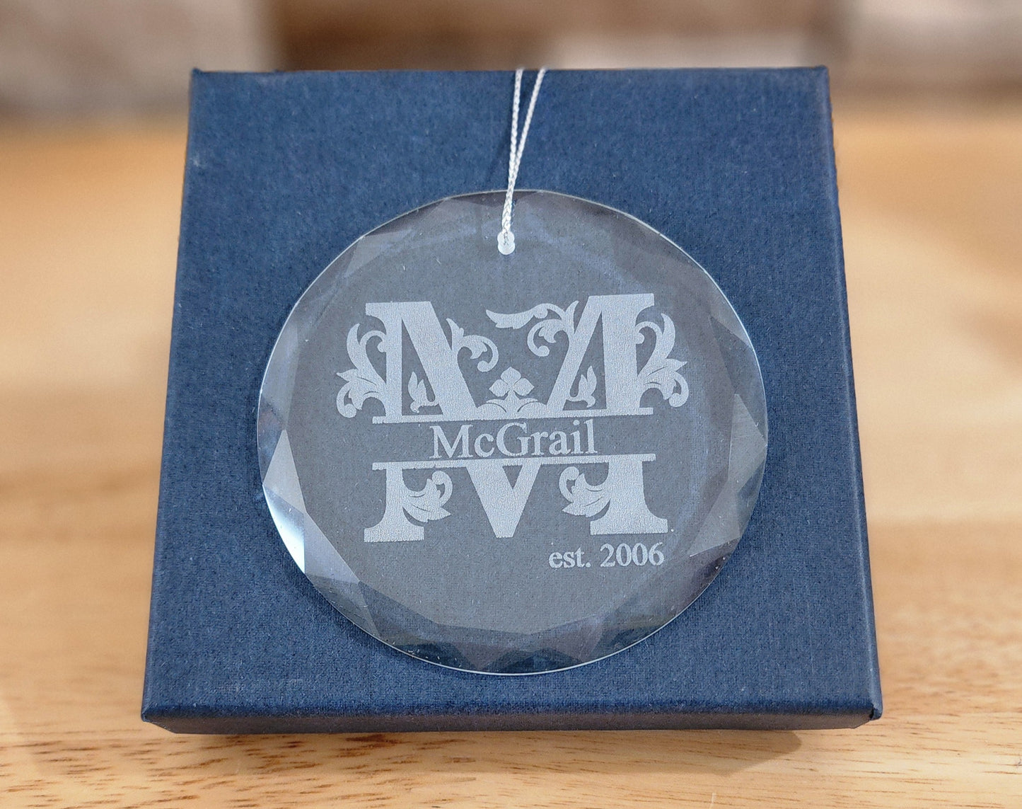 Monogram Glass ornament