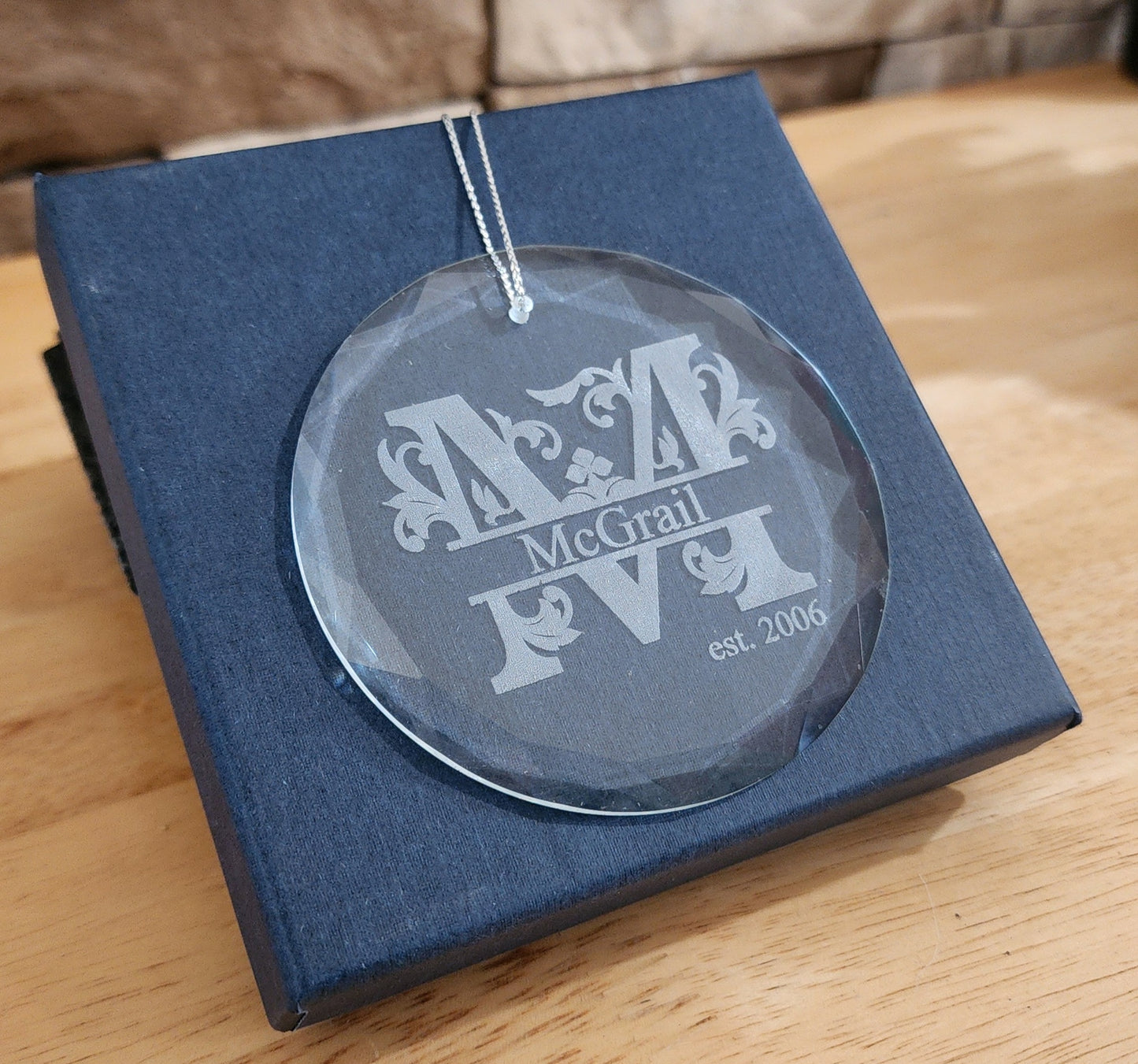 Monogram Glass ornament