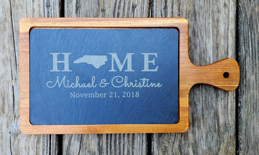 Personalized Slate & Wood cutting board