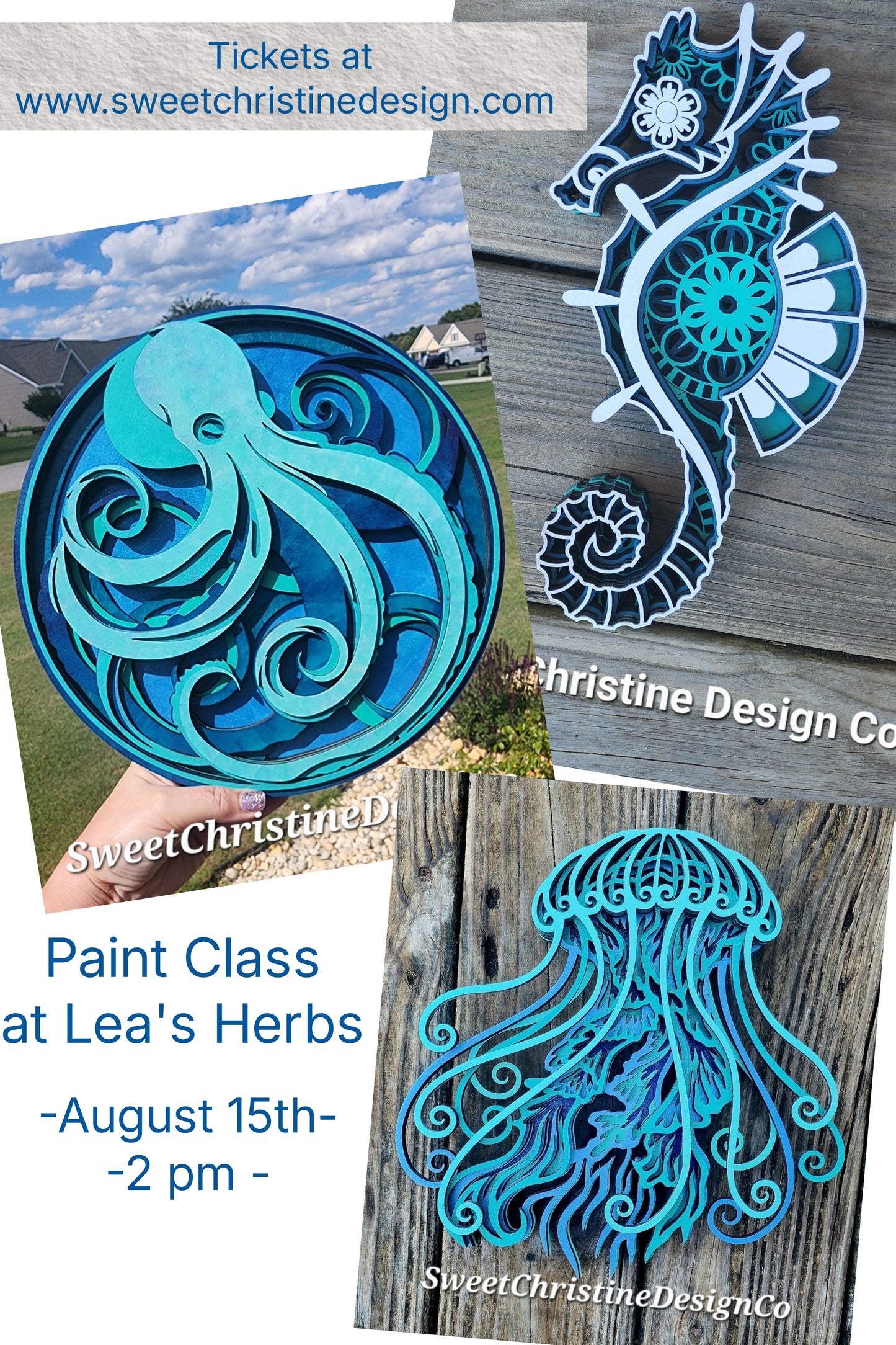 August 15th Paint Class - Octopus, Jellyfish, or Seahorse